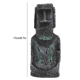 Easter Island Head Statue, Aquarium Fish Tank Ornament Home Desktop Decoration Accessories Fish Tank Aquarium Decoration(18)