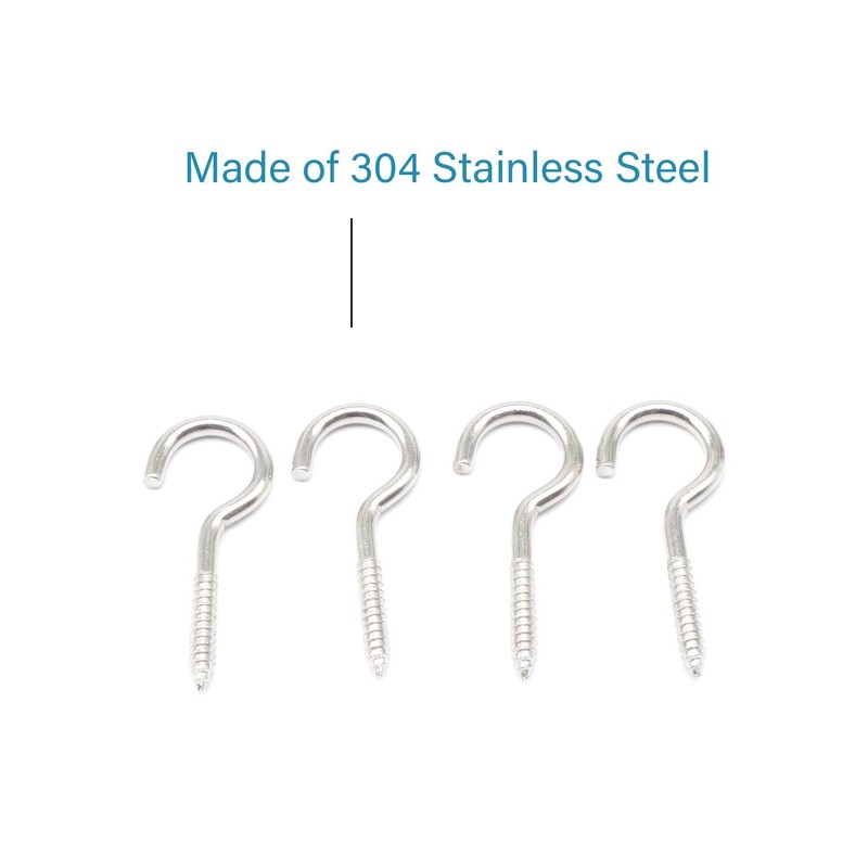 100 Pcs 1-5/8" Stainless Steel 304 Eye Hooks – Heavy