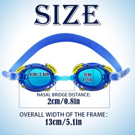 LHLZNB swimming goggles kids for Age 3-14 Years Old Kids comfortable kids swimming goggles & swim goggles for boys & girls, UV Protection， perfect for toddlers to children (Blue Crab)