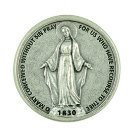 Lumen Mundi Our Lady of Grace Miraculous Medal Pocket Token with Hail Mary Prayer Back by Lumen Mundi