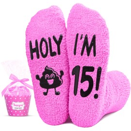 HAPPYPOP 15th Birthday Gift Ideas for Girls - Socks Birthday Gifts for 15 Year Old Girl, 15th Birthday Gifts for Teenage Girls