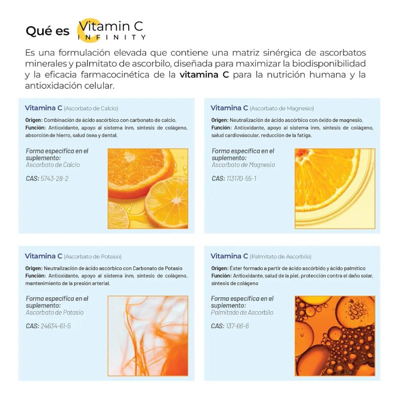 VITAMIN C INFINTIY GLUTATION 200 capsulas (770mg por porcion) Complejo