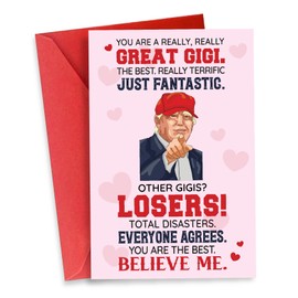 Funny Card for Gigi on Christmas, Birthday, Mothers Day, Humor Gigi Greeting Cards, Heartfelt Message for Women, Grandma from Grandkids, Decorations for Woman, Premium Quality