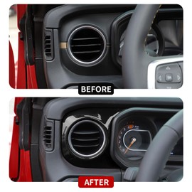 JeCar Dashboard Panel Trim Cover Center Console Decoration Kit Interior Accessories Fit for Jeep Wrangler 2024 JL JLU & Gladiator JT Truck, Black