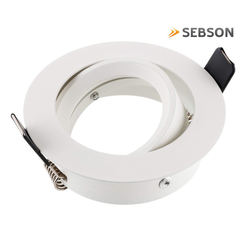 SEBSON Housing for Recessed Spotlights Round Pivoting Aluminium White Mounting