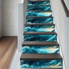 HOMETITUTE Ocean Wave Peel Stick Wallpaper 15.7x39.4 Blue Green Fluid