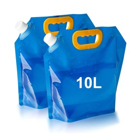 Garegce 2 Pack Collapsible Water Container, 10L Water Carrier Container, Camping Water Containers, Foldable Portable Water Bag, Outdoor Folding Water Bag for Hiking BBQ Sport Picnic Festivals