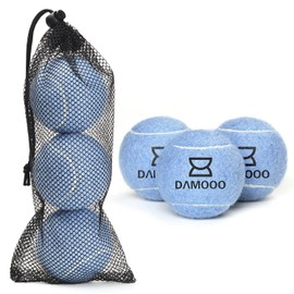 Damooo 3pack Tennis Balls, Training Tennis Balls Practice Balls, Pet Dog Playing Balls – 3, 12, 20 Count,5 Colors Available,Come with Mesh Bag for Easy Transport (3pack Tennis Balls, Haze Blue)