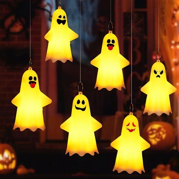 5 Packs Halloween Decoration Ghost Lamp Desktop Decoration for Halloween