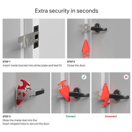 Master Lock Portable Door Lock for Travelers at Hotel, Apartment, Front Entry Security with Stopping Protection