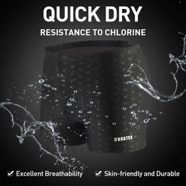 Arcweg Men's Tight Swimming Shorts with Drawstring, Swimming Trunks with Embarrassment Prevention Pad, for Water Sports, UV Protection, Boys’ Swimwear -