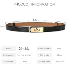 GJFWQC Ladies' Adjustable Thin Waist Belt, Ladies' Tight Waist Belt Is Used For Skirts, Ladies' Solid Color Alloy Lock Belt Is Fashionable, Adjustable Tight Waist Decorative Belt Is Suitable For Jeans