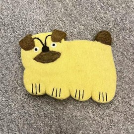 Dog Drink Coasters, Wool Felt Canine Cute Coasters, Dining Table Coffee Table Accessories (Yellow)