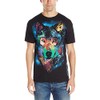 Liquid Blue Men's Cosmic Wolf T-Shirt, Black, X-Large