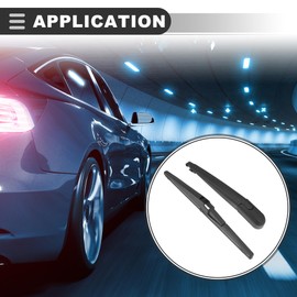 Motoforti Rear Windshield Wiper Blade Arm Assembly, for Kia Soul 2010-2020, Plastic, Rubber, Black