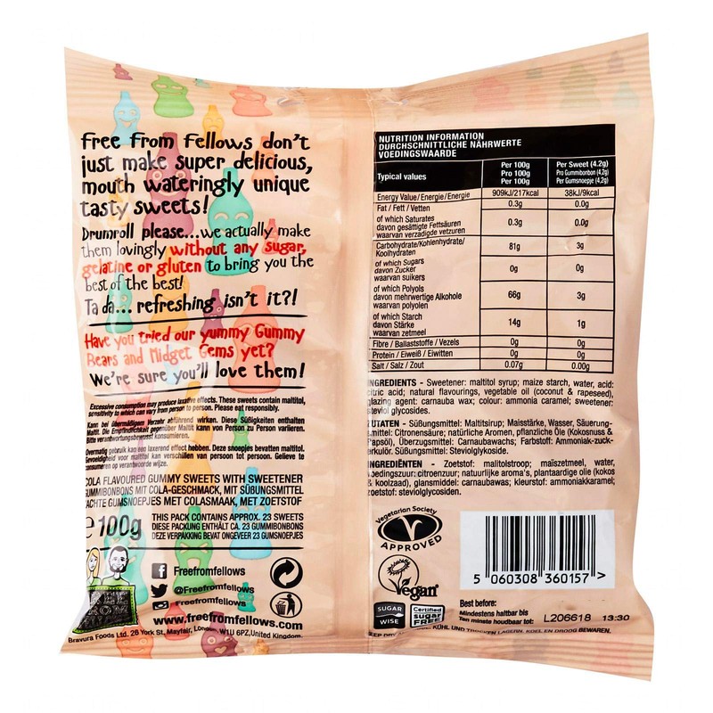 Free From Fellow Cola Bottles, 100g