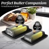 Ceramic Black Butter Dish and Lid Cover Butter Storage and