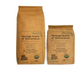 Organic Whole Grain Einkorn, Fresh Stone-Ground & USA Grown, Heritage Grains of Shenandoah- great for gluten issues (Fresh Ground Flour, 15 lb.)