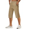 TACVASEN Men's Military-Style Elastic Capri Shorts Ripstop Cropped Pants Zipper