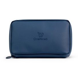 OneNine5 Eco-Friendly Essentials Pouch, Havelock Blue. Organiser and Bag for Makeup, Cosmetics, Tech, Travel and Holiday Accessories. Vegan Friendly With 100% Recycled Plastic Lining.