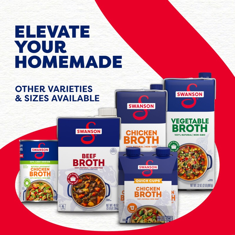 Swanson 100% Natural Chicken Broth, 32 oz Carton