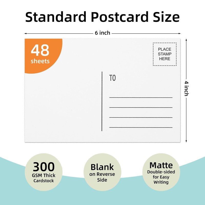 Blank Postcards for Mailing 4x6, Goefun 300 GSM Printable Postcards