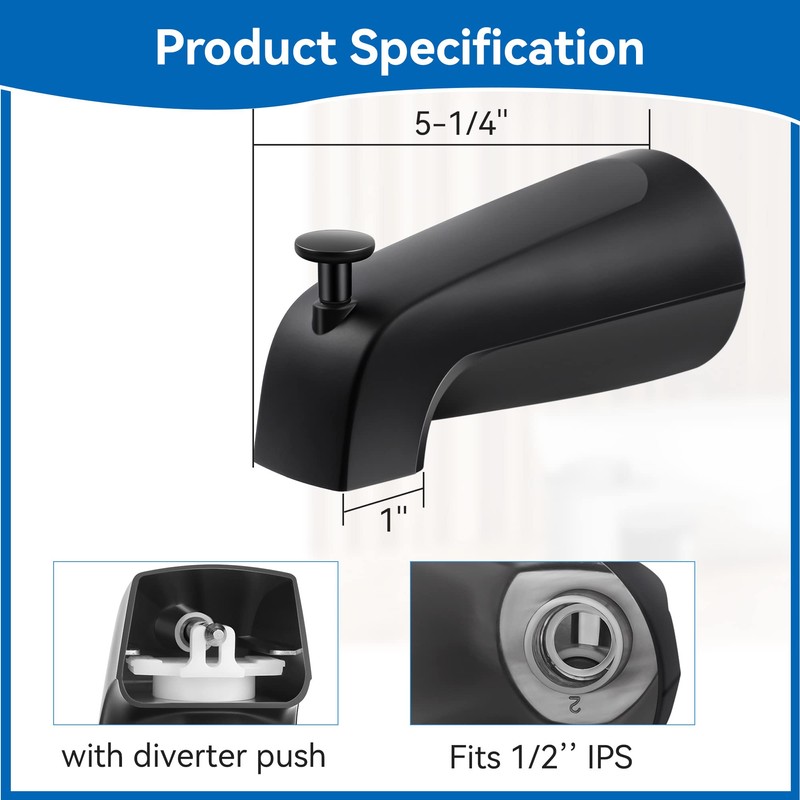 Dreyoo 5 1/4 Inch Bathroom Tub Spout Compatible with Westbrass