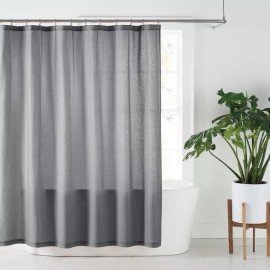 NESTWELL HEMP SHOWER CURTAIN 72" × 72" Quiet Shade Gray Certified Standard NEW