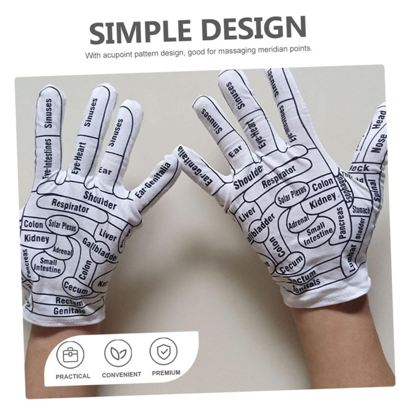 OATIPHO Reusable Massage Gloves with Acupoint Instructions Elastic Massage Hand