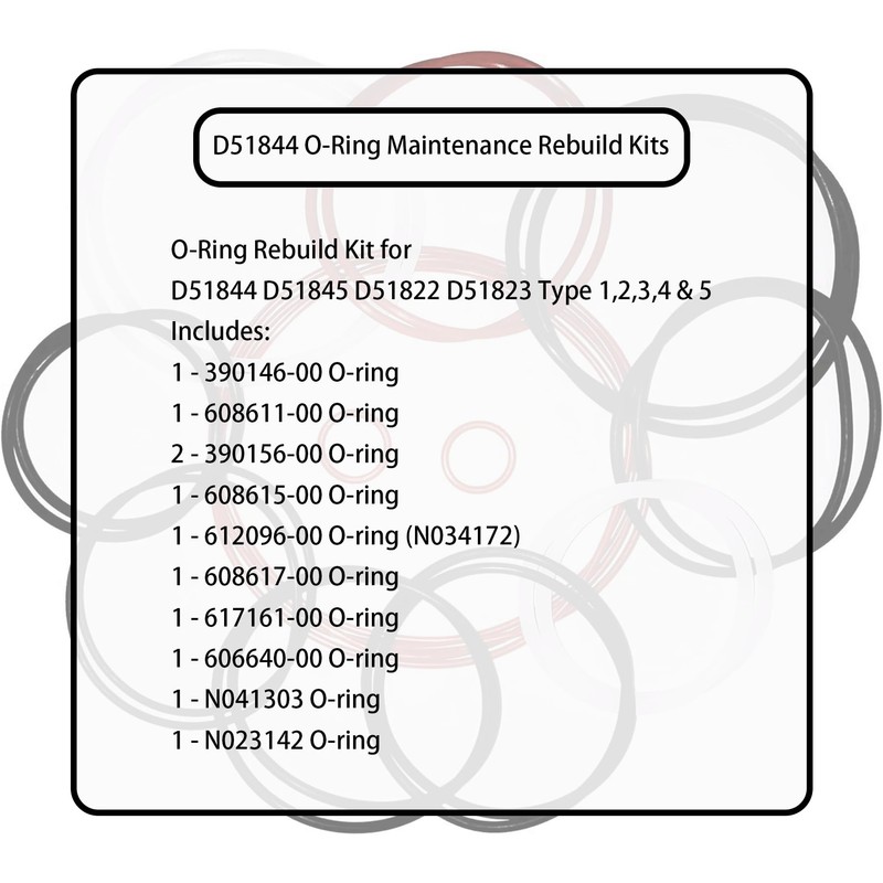 D51844 O-Ring Maintenance Rebuild Kits for DeWALT D51844 D51845 D51822