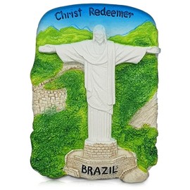 Christ the Redeemer Brazil Souvenir 3D Fridge Magnet, Rio de Janeiro Landmark Refrigerator Decoration (Brazil)