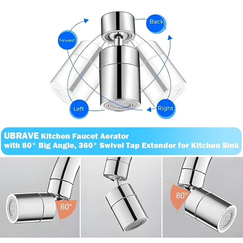 UBRAVE Tap Attachment, 360° Rotatable with 2 Modes Multifunctional Tap