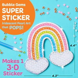 Creativity for Kids Bubble Gem Super Sticker: Rainbow, Diamond Art Kits for Kids, Small Gifts and Stocking Stuffers for Girls, Window Art Craft Kits for Girls and Boys Ages 6-8+