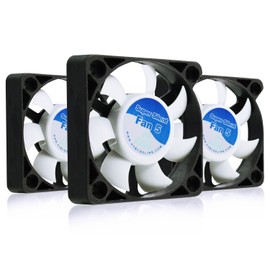 AABCOOLING Super Silent Fan 5 - Silent and Efficient 50mm Fan with 4 Anti-vibration Pads - Value Pack 3 Pieces, Airflow Fan, Computer Fan, 3D Printer Fan, Silent Case Fan 17.5 dB(A), 8.5 CFM, 3500 RPM