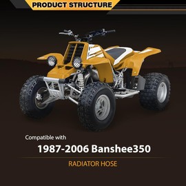 CNNELL Silicone Radiator Hose Kit Compatible with Yamaha Banshee 1987-2006 YFZ 350 YFZ350 Black with Clamps