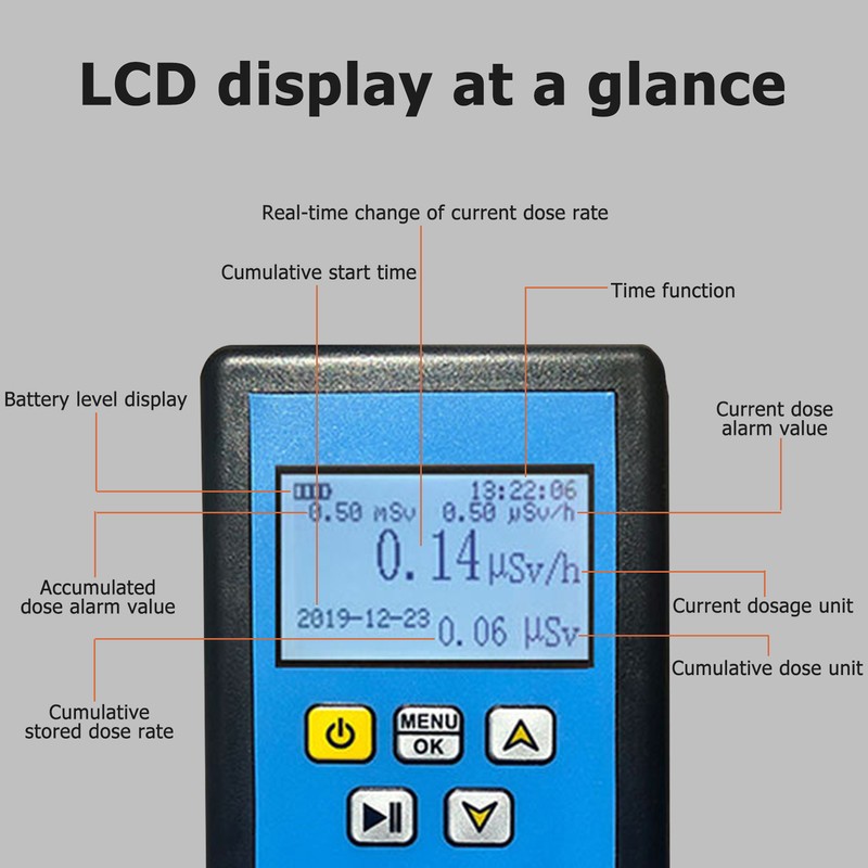 Nuclear Radiation Detector Radioactive Marble Ionization Tester Sound Light Vibration