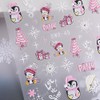 Christmas Nail Stickers Decals 5D Nail Art Stickers Snow Penguin