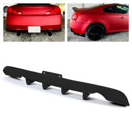 HECASA Rear Bumper Diffuser Compatible with 2003-2007 Infiniti G35 Coupe 2DR Only Lip Bumper Body Kit Plastic Black