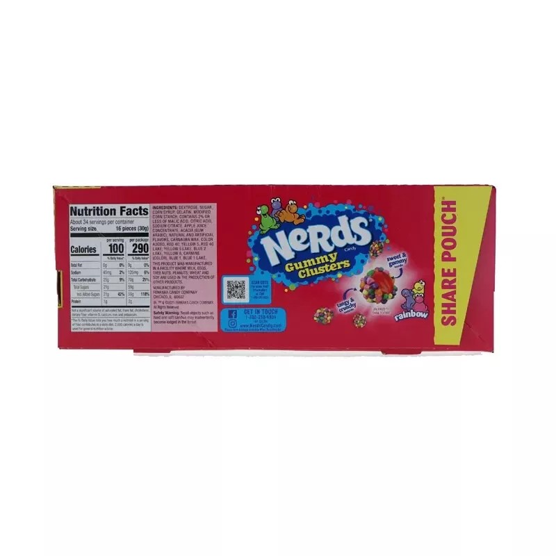 King Nerds King Size Rainbow Gummy Cluster 12 Count -