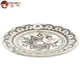 CERÁMICA ESPAÑA Decorative plate for hanging on the wall, wall plate, ceramic plate, model D14, 100% handmade decoration, 23 x 23 x 3.5 cm