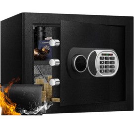ToruKeep 1.8 Cuft Small Safe Box with Fireproof Waterproof Bag, Safes for Home Documents, Anti-Theft Safety Box With Digital Keypad, Smart Alert System, Spare Keys, Personal Safe for Cash Money