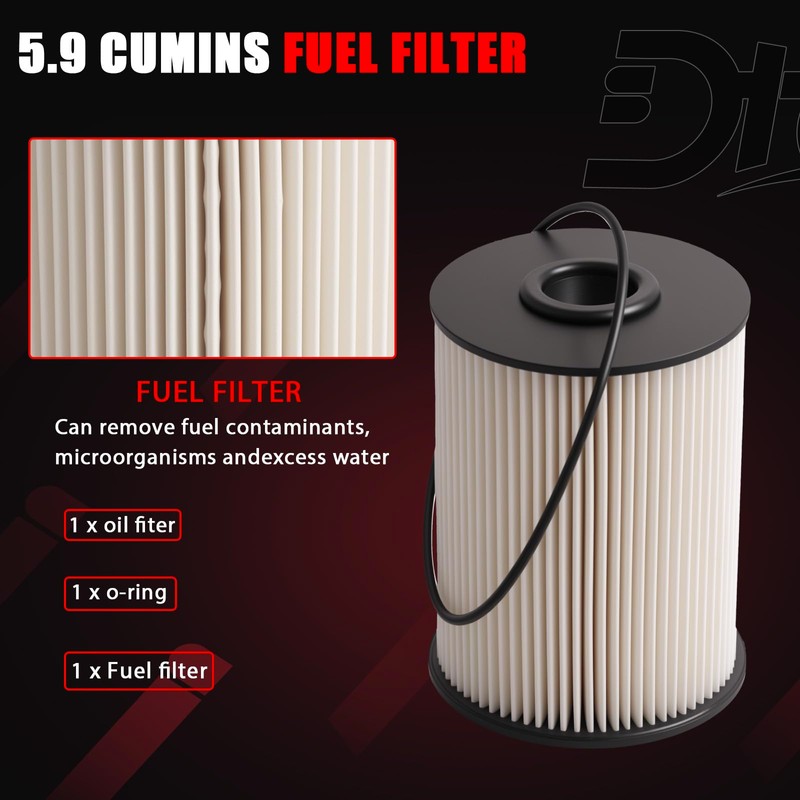 Dtomi Diesel Filter Kit Compatible With Dodge Vehicle 5.9L Cummins