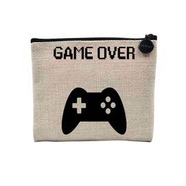 Tasche aus Leinen – Kollektion Geek Computer Spiele Video Humor Witz Programmierer Entwickler – Kosmetiktasche aus Leinen in Leinenoptik – Kulturbeutel – Geldbörse, Game Over, 15 x 10 cm,