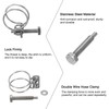 sourcing map 10Pcs Double Wire Hose Clamp, 25-29mm Adjustable Stainless