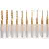 Mesee 10Pcs Titanium Coat Carbide End Milling Engraving Bits, 1/8