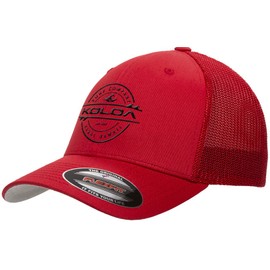 Joe's USA Koloa Surf-Premium Embroidered 34e Flexfit 6511 Truckers Caps Red/b