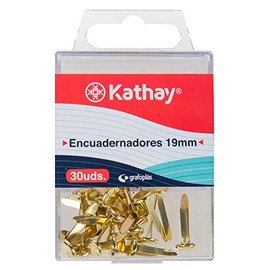 Kathay Box of 30 Gold Metal Folders 19mm Ideal for School and Documents 86400765