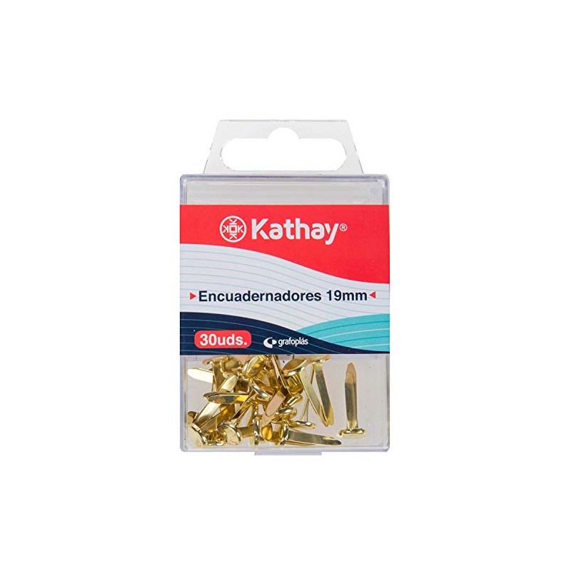 Kathay Box of 30 Gold Metal Folders 19mm Ideal for
