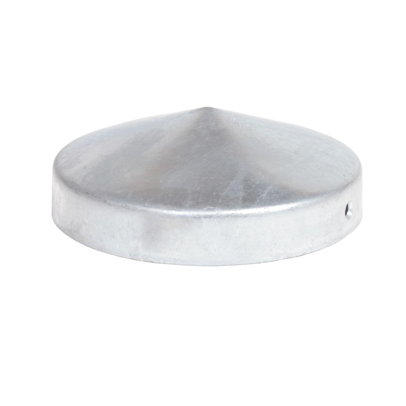 4 x Post Caps Round Steel Fire-Dip Galvanised 81 mm