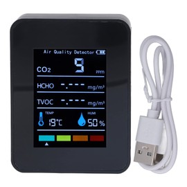CO2 Meter, 5-in-1 Air Quality Meter, Air Quality Tester, CO2 Detector, Temperature, Humidity, HCHO TVOC Meter, for Nursery, Office, Living Room